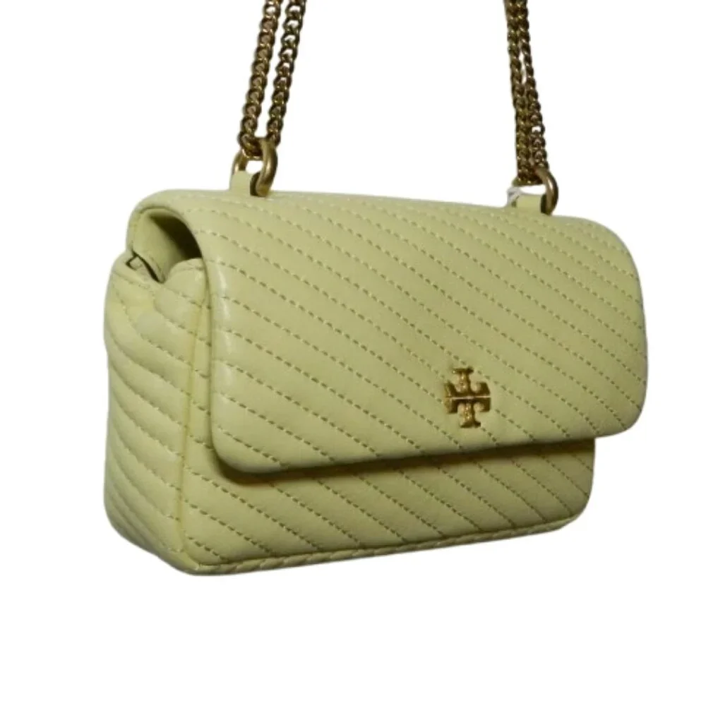 Tory Burch $348 Mini Kira Moto Quilt Flap Bag Lemon NWT! - Picture 5 of 7